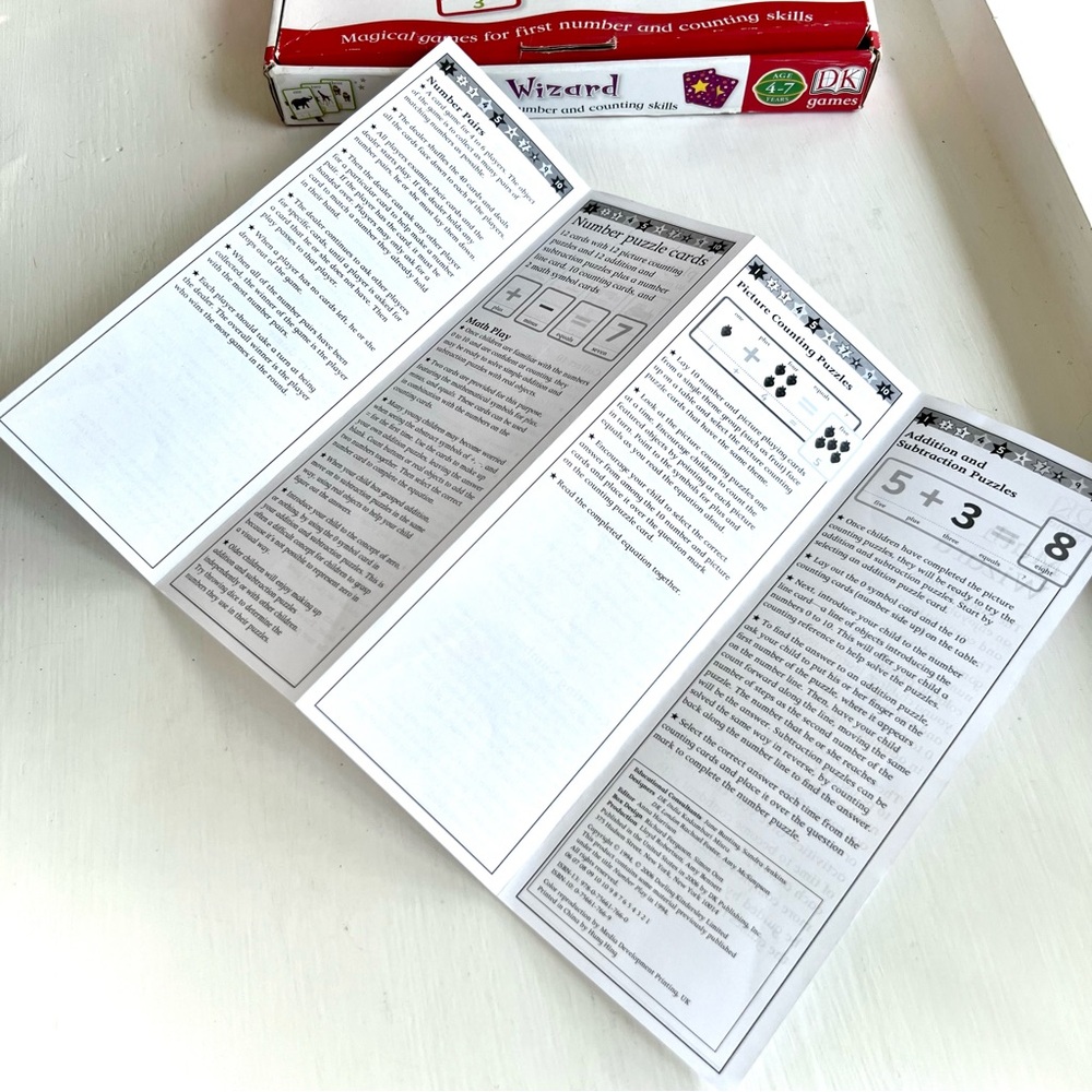 Math Wizard Numbers Counting Card Game Kids Mathematics Learning Flashcards Set - Picture 10 of 15